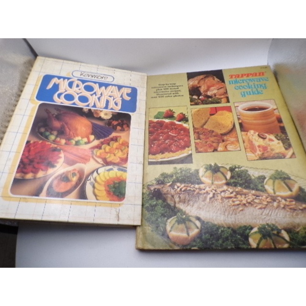 Vintage Kenmore & Tappan Microwave‎ Cooking Guide Cookbook Lot Hardcover 2 Books